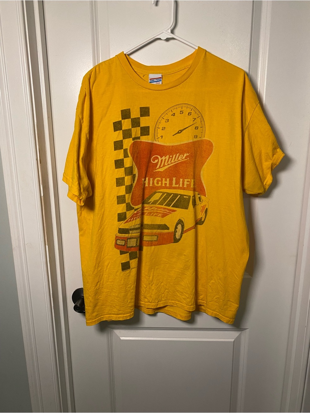 Junk Food Clothing Yellow Miller High Life Racing Graphic Tee
